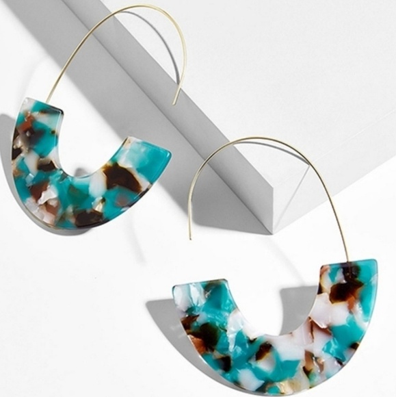 Acrylic 🎅 Tortoise Shell Resin Earrings - Picture 1 of 4